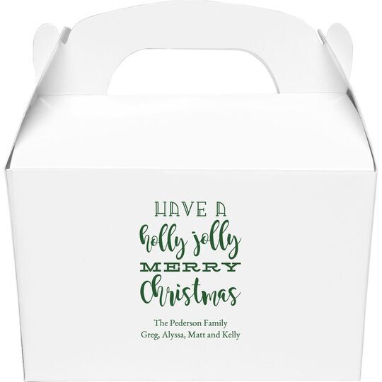 Holly Jolly Christmas Gable Favor Boxes
